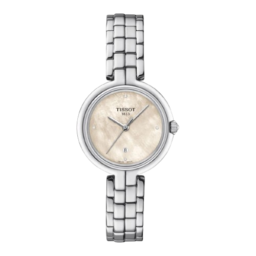 Tissot T0942101111602 Flamingo  30mm  Diamond Set Mother of Pearl Dial Stainless Steel Bracelet Women's Watch