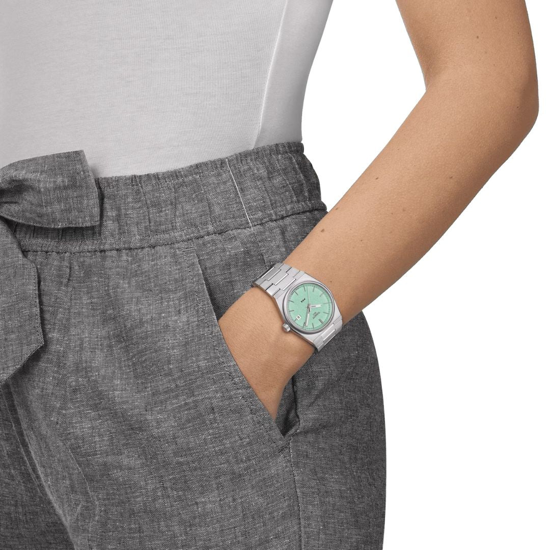Tissot T1372101109100 PRX Quartz 35mm Mint Green Dial Stainless Steel Women's Watch