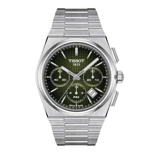 Tissot  T1374271109100 PRX Automatic Chronograph 42mm Green Dial Stainless Steel Bracelet Men's Watch