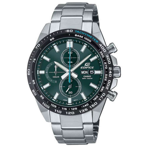 Casio EFR-574DB-3AVUEF Edifice Chronograph 42.3mm Green Dial Stainless Steel Mens Watch