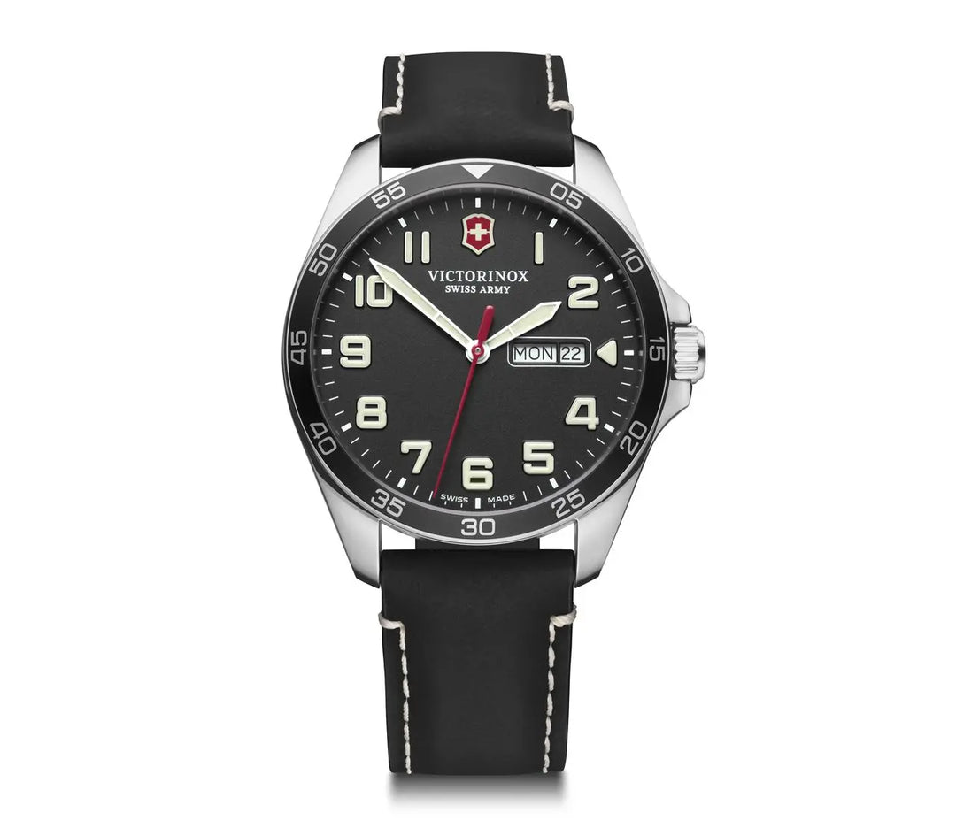 Victorinox Swiss Army 241846 Fieldforce Black Leather Strap Black Dial Men's Watch - mzwatcheslk srilanka