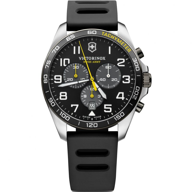 Victorinox Swiss Army 241892 FieldForce Sport Chrono 42m Black Dial Black Rubber Men's Watch - mzwatcheslk srilanka