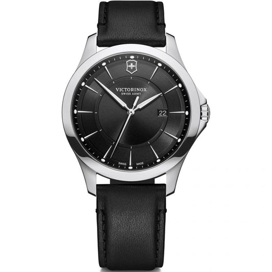 Victorinox Swiss Army241904 Alliance Black Leather Strap Black Dial Men's Watch - mzwatcheslk srilanka