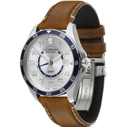 Victorinox Swiss Army 241931 FieldForce GMT Brown Leather Strap Silver Dial Men's Watch - mzwatcheslk srilanka