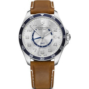 Victorinox Swiss Army 241931 FieldForce GMT Brown Leather Strap Silver Dial Men's Watch - mzwatcheslk srilanka