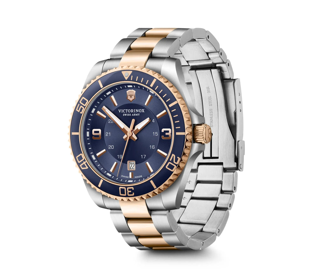 Victorinox Swiss Army 241950 Maverick Two Tone Blue and Rose Gold Men's Watch - mzwatcheslk srilanka