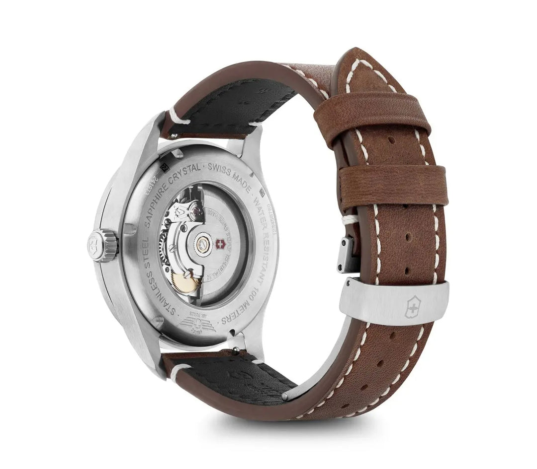 Victorinox Swiss Army241973 Airboss Mechanical Brown Leather Strap Men's Watch - mzwatcheslk srilanka