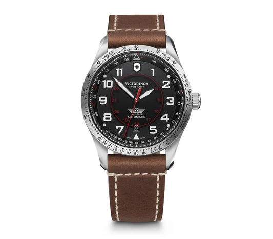 Victorinox Swiss Army241973 Airboss Mechanical Brown Leather Strap Men's Watch - mzwatcheslk srilanka
