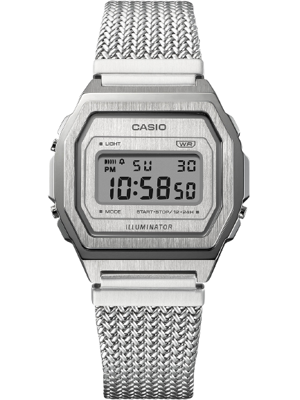 Casio Vintage A1000MA-7EF  Vintage A1000 Series 39.6mm Digital Dial Stainless Steel Mesh Men's & Women's Watch