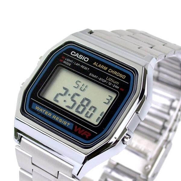 Casio A158WA-1DF Digital Stainless Steel Daily Alarm Men's Watch - mzwatcheslk srilanka