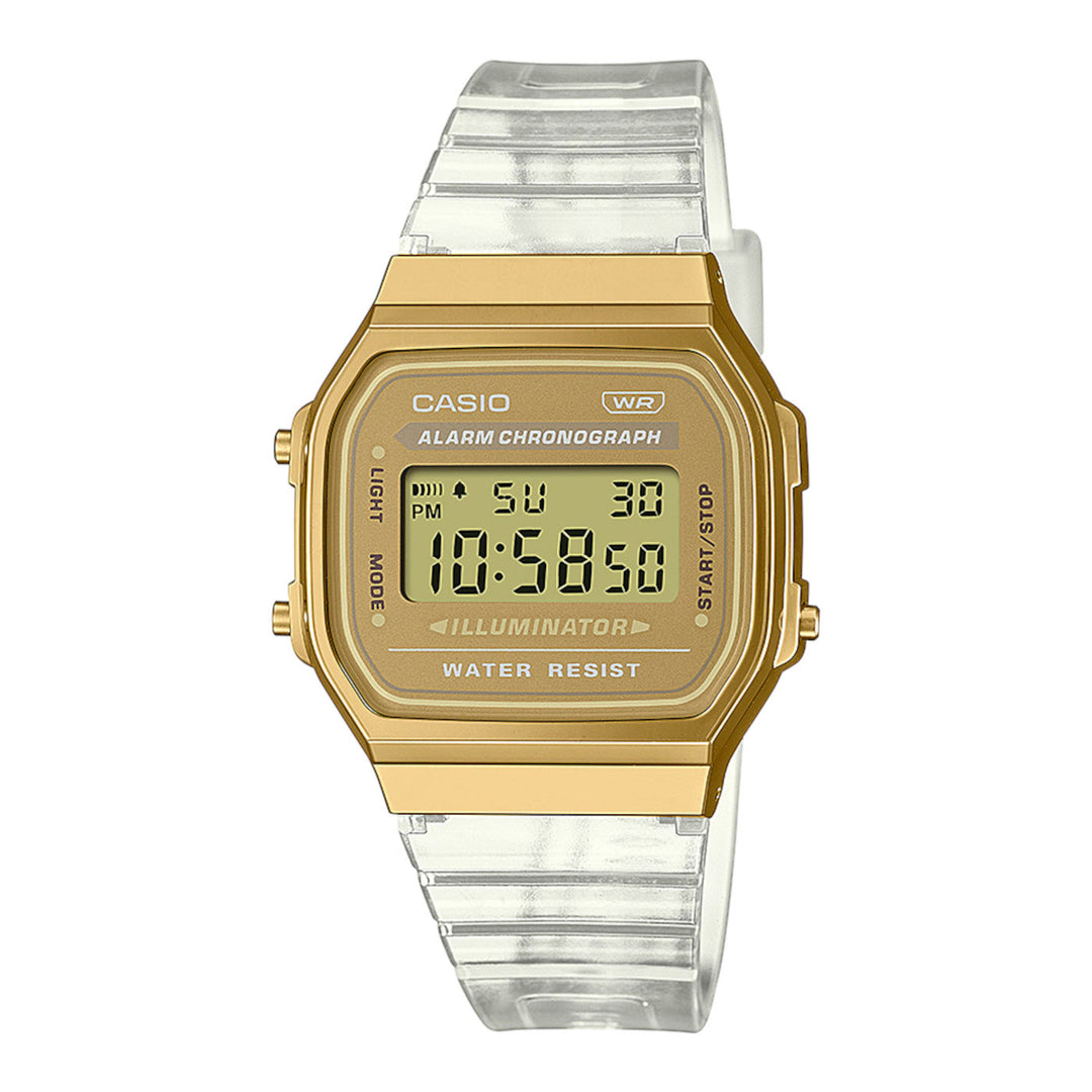 Casio A168XESG-9AEF Vintage Transparent Resin Strap Illuminator Men's & Women Watches - mzwatcheslk srilanka