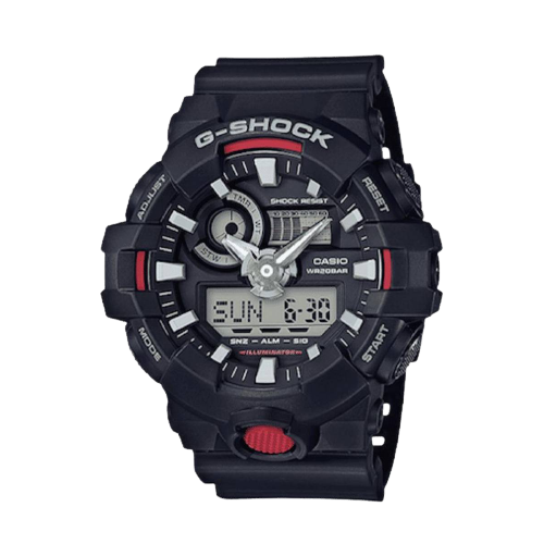 Casio GA-700-1ADR-P G Shock Digital Analogue Black Resin Strap Men's Watch