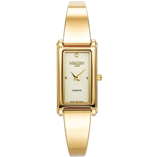 Roamer 866845 48 35 20 Elegance Cream Dial Gold Tone Stainless Steel Bangle Bracelet  Women's Watch