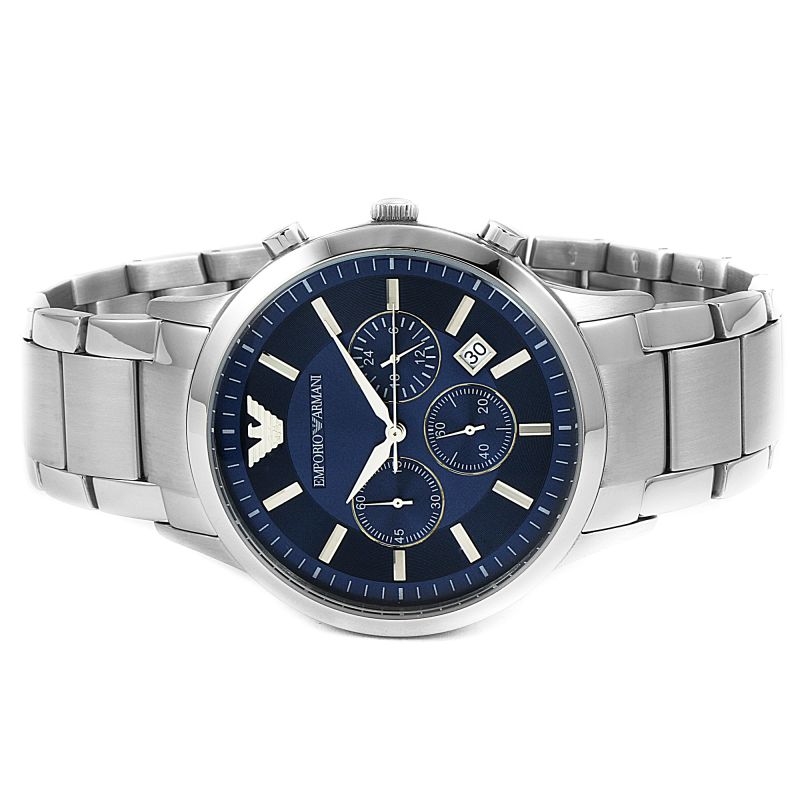 Emporio Armani AR2448 Blue Chronograph Dial Stainless Steel