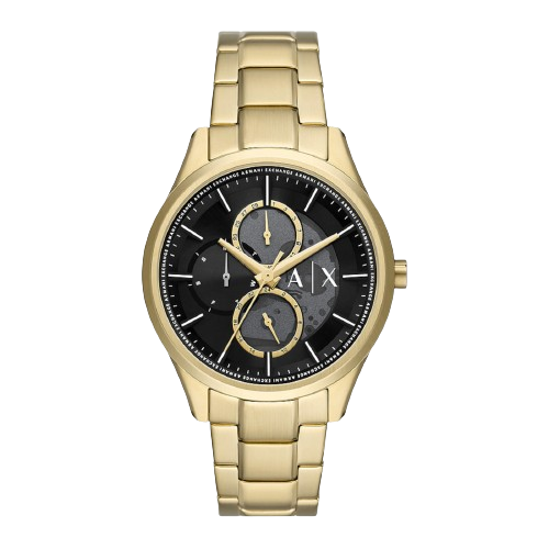 Armani Exchange AX1875 42mm Black Dial Gold Tone Stainless Steel Bracelet  Men's Watch