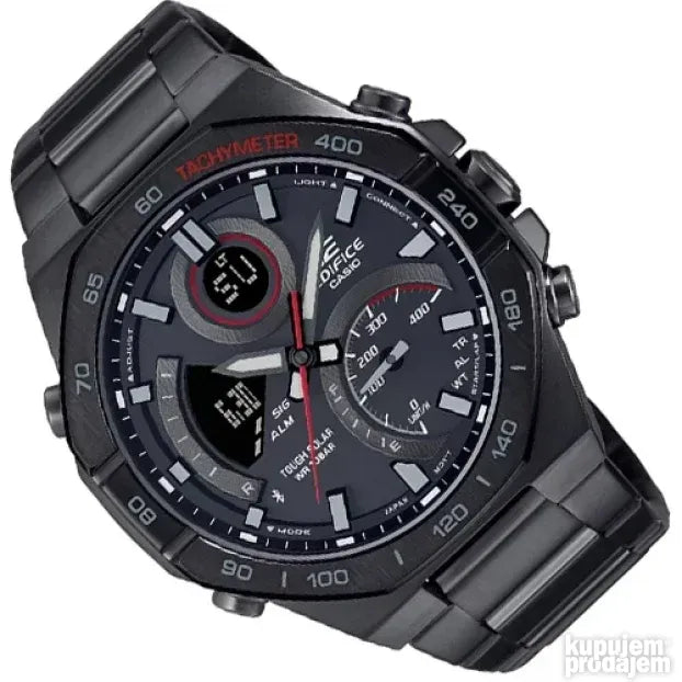 Casio  ECB-950DC-1AEF Edifice Black Dial Black Stainless Steel Bracelet Men's Watch - mzwatcheslk srilanka