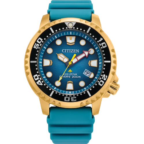 Citizen BN0162-02X Promaster Diver Eco-Drive Teal Blue Dial Blue PU Strap Men's Watch