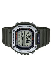 CASIO MWD110H-3A DIGITAL DUAL TIME ARMY GREEN RESIN BAND Men's Watch
