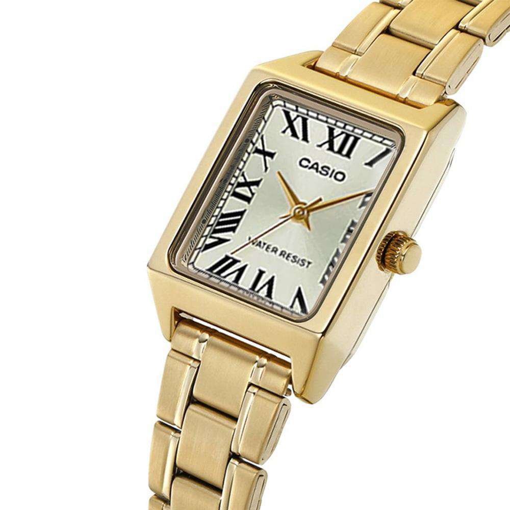 Casio LTP-V007G-9B Cartier Tank Style Analog Quatrtz Gold Stainless Steel Women’s Watch