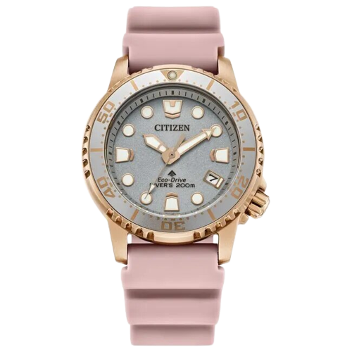 Citizen EO2023-00A  Promaster Diver Eco Drive 36.5mm Grey Dial Pink Polyurethane Strap Women’s Watch