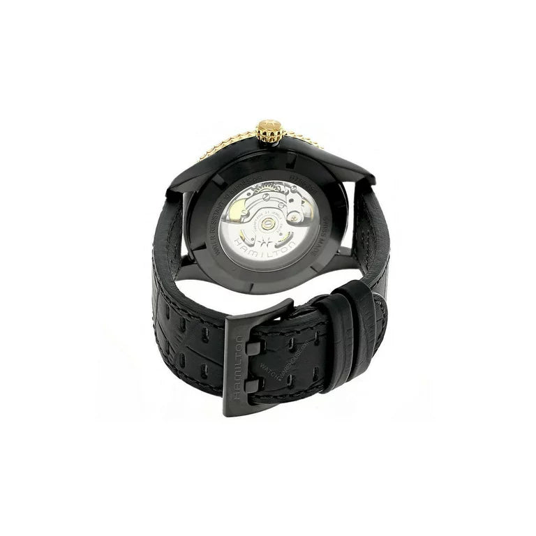 Hamilton H76635730 Aviation Converter Black Leather Strap Black