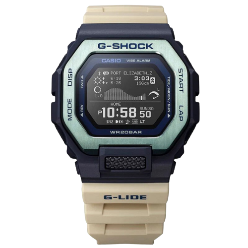 Casio GBX-100TT-2ER  G-Shock G-Lide Surf Story Digital Display Bio-Based Resin Strap Men's Watch