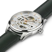 Hamilton H42535810 Jazzmaster Skeleton Automatic 40mm White Dial Green Leather Men's Watch