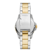 Fossil FS6031 Blue 42mm Black Dial Two Tone Stainless Steel Bracelet Men's Watch