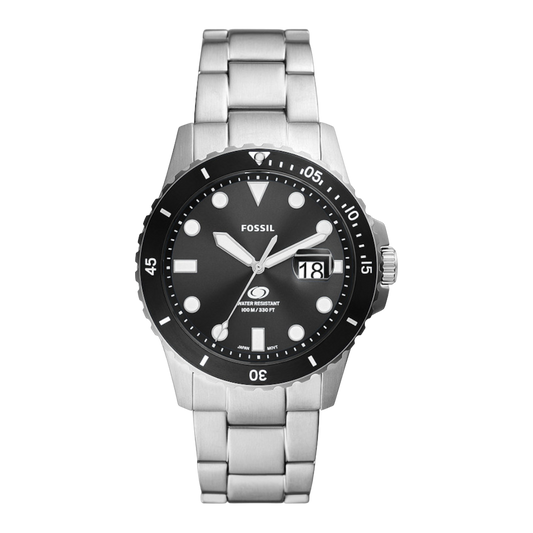 Fossil FS6032 Blue 42mm Black Dial Stainless Steel Bracelet Men's Watch