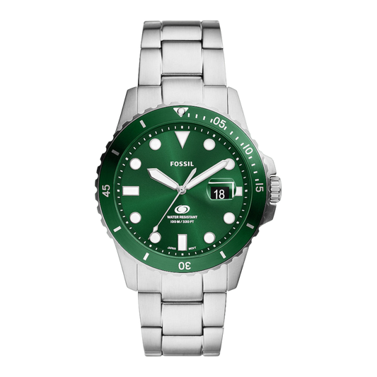 Fossil FS6033 Blue 42mm Green Dial Stainless Steel Bracelet Men's Watch