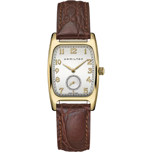 Hamilton  H13431553 American Classic Boulton Quartz As Seen In Indiana Jones 27mm White Dial Brown Calf Leather Men's & Women's  Watch