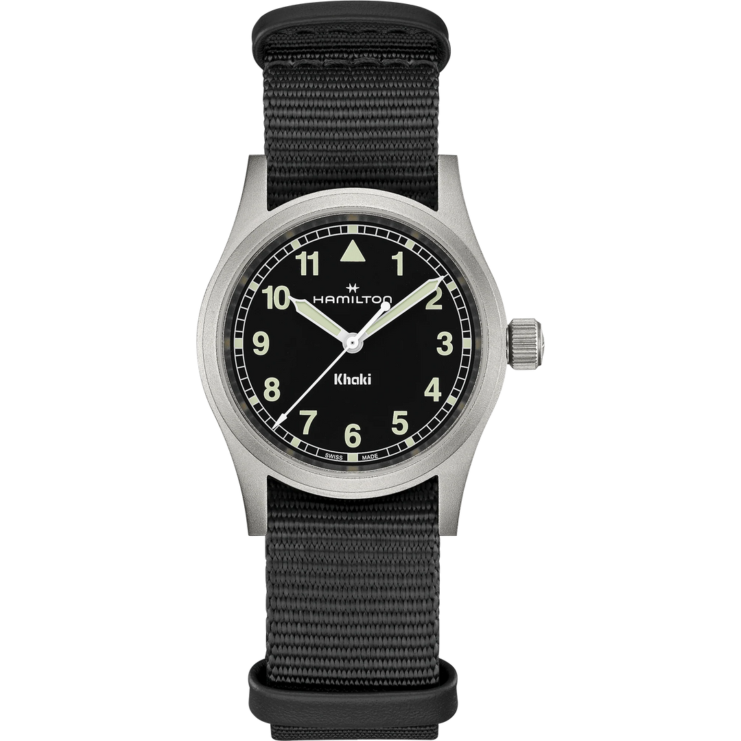 Hamilton H69301430  Khaki Field Quartz 33mm Black Dial Black Textile Strap Men & Women Watches