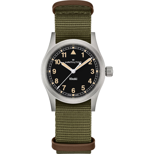 Hamilton H69301930 Khaki Field Quartz 33mm Black Dial Green Textile Strap Men & Women Watches