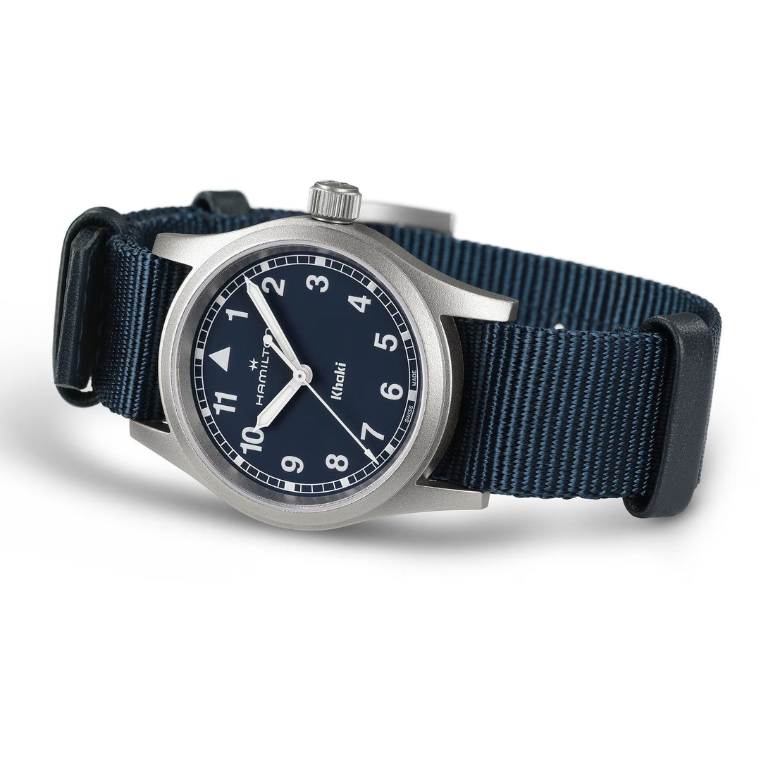 Hamilton Khaki Field Quartz (33mm) Blue Dial  Blue Textile Strap H69301940  Men & Women Watches