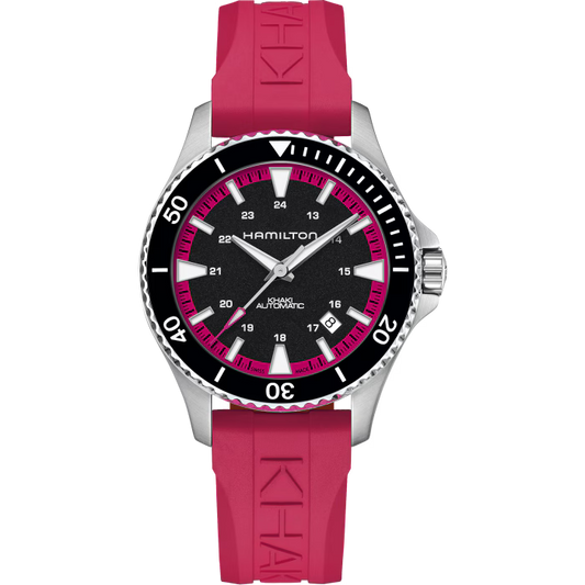 Hamilton H82395330 Khaki Navy Scuba Automatic 40mm Black Dial Hot Pink Rubber Strap Men & Women Watches