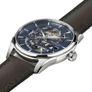 Hamilton H42535541 Jazzmaster Skeleton Automatic 40mm Blue Dial Brown Leather Men's Watch