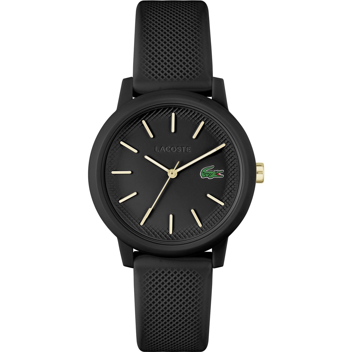 Lacoste 2001212 12:12 Black Dial Black Resin Strap Women's Watch