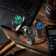 Casio EFV-650D-2A Edifice Blue Dial  Chronograph Stainless Steel Mens Watch