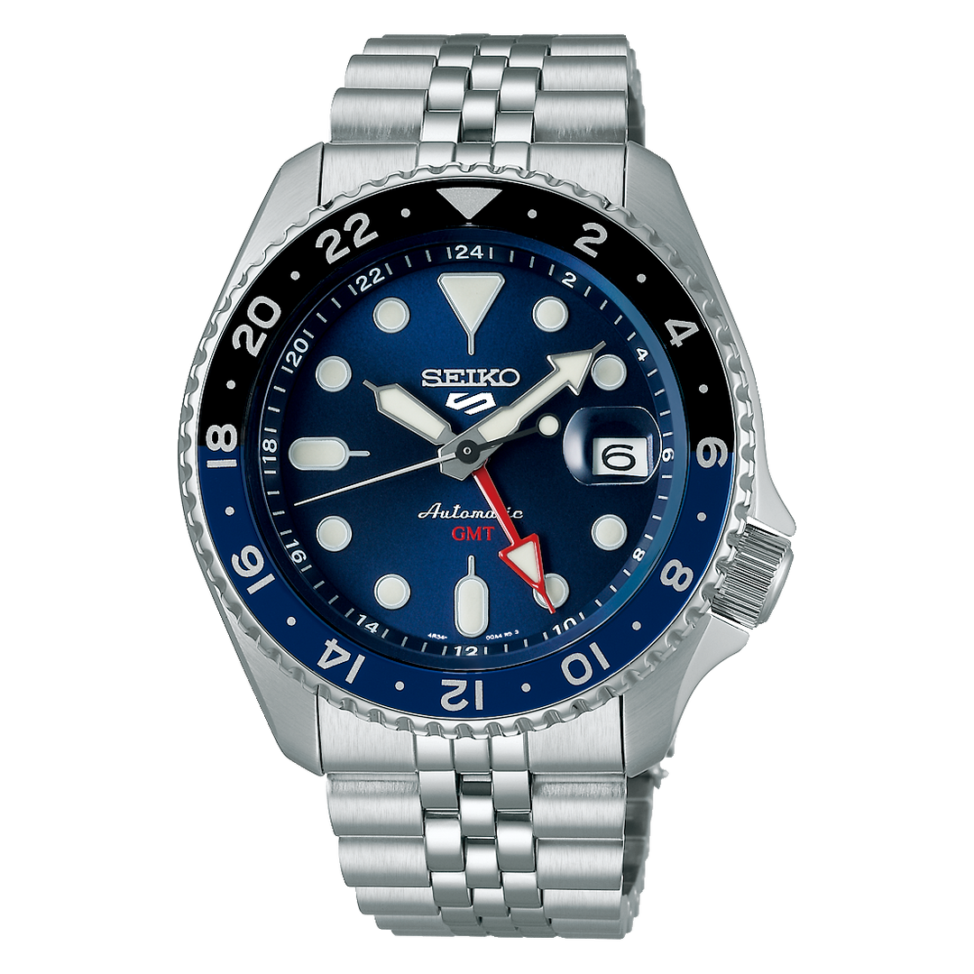 Seiko 5 Sports  SSK003K1 Sports Style GMT 'Batman 5KX' 'SKX Re-Interpretation' Men's Watch - mzwatcheslk srilanka