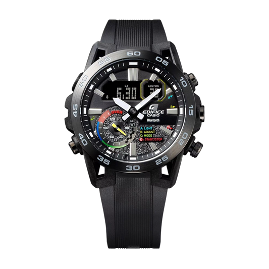 Casio  ECB-40MP-1AEF Edifice Sospensione Chronograph Racing Black Resin Silicone band Men's Watch