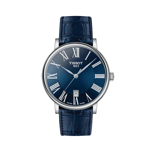 Tissot T1224101604300 Carson Premium Blue Leather Strap Blue Dial Men's Watch - mzwatcheslk srilanka