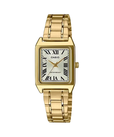 Casio LTP-V007G-9B Cartier Tank Style Analog Quatrtz Gold Stainless Steel Women’s Watch