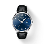 Tissot T0636101604700 Tradition Black Leather Strap Blue Dial Men's Watch - mzwatcheslk srilanka