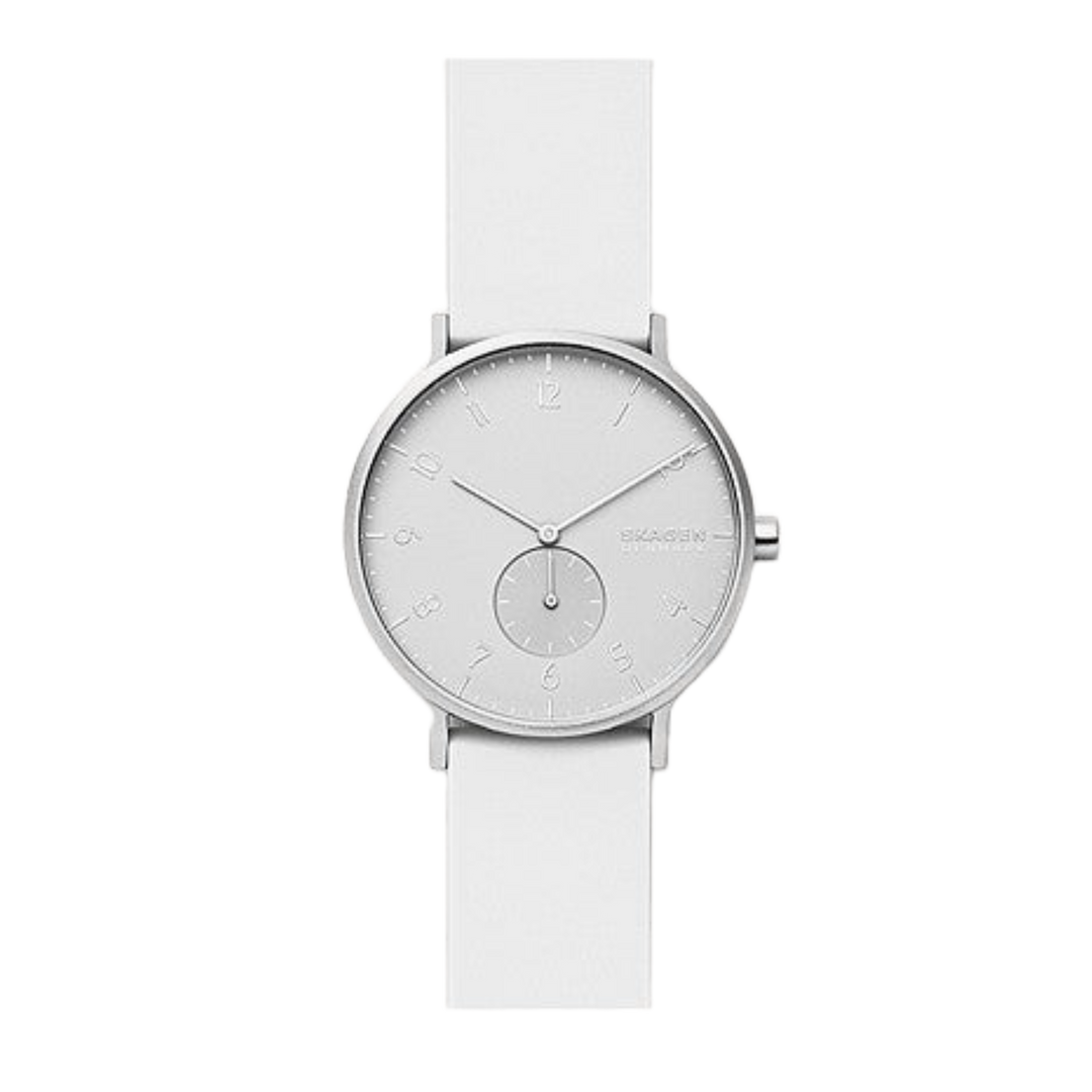 Skagen Denmark Aaren Kulor SKW 6520 Pearl White Silicone Unisex Watch