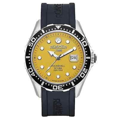 Roamer Rockshell MKIII 867833 41 95 02 Scuba Yellow Dial / Black Silicone Strap  Men's Watch