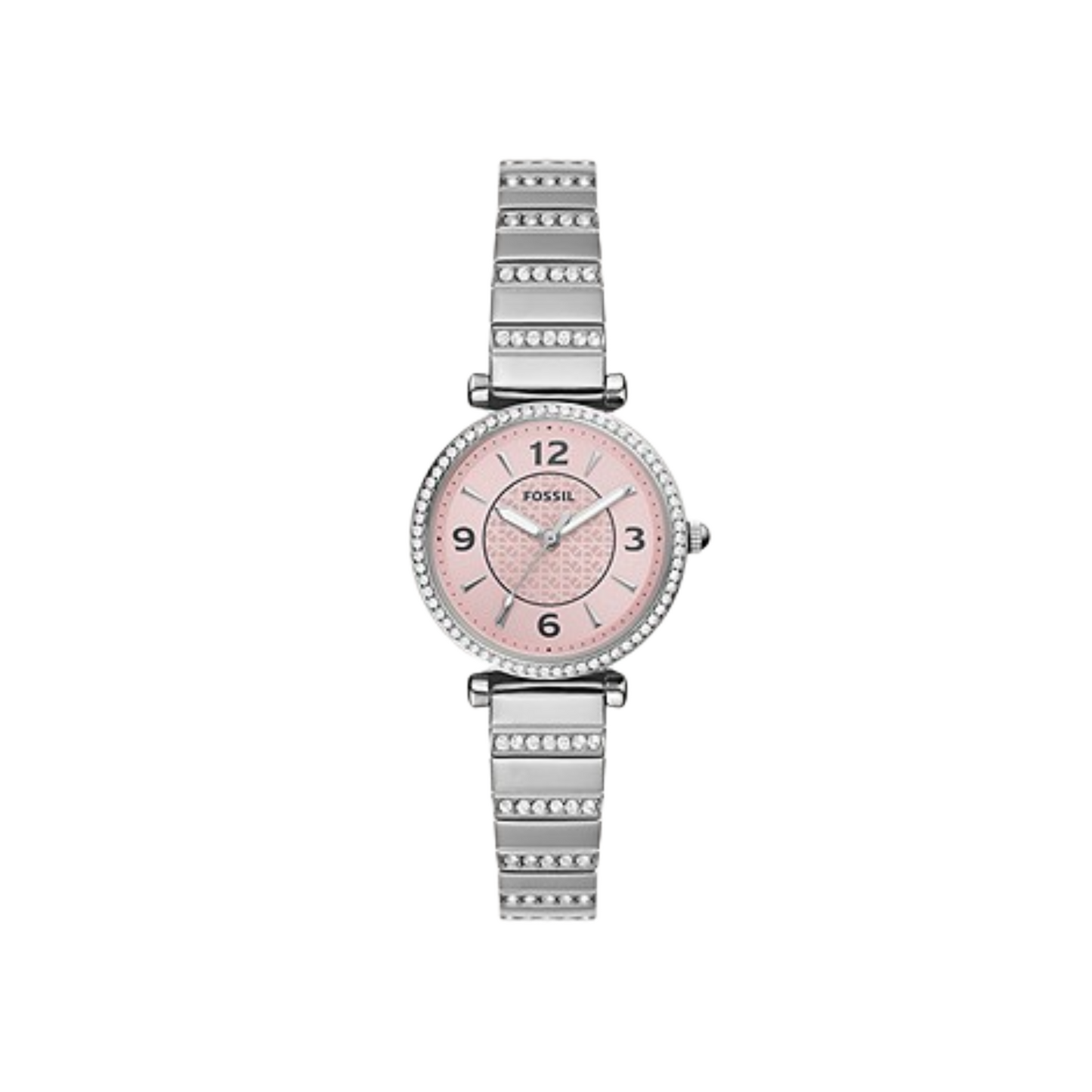 Fossil Carlie ES5189 Pink Dial Silver Strap Women's Watch(AVAILABLE ONLINE)