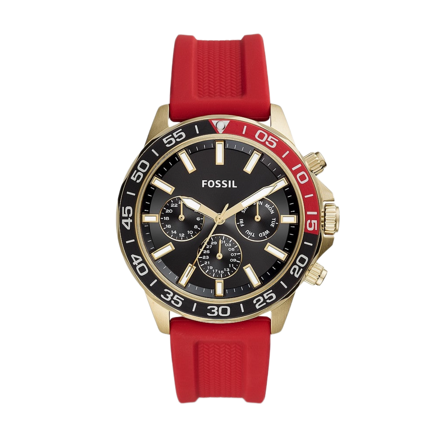 Fossil BQ2499 Bannon Multifunction Chronograph  Red Silicone strap Men’s Watch