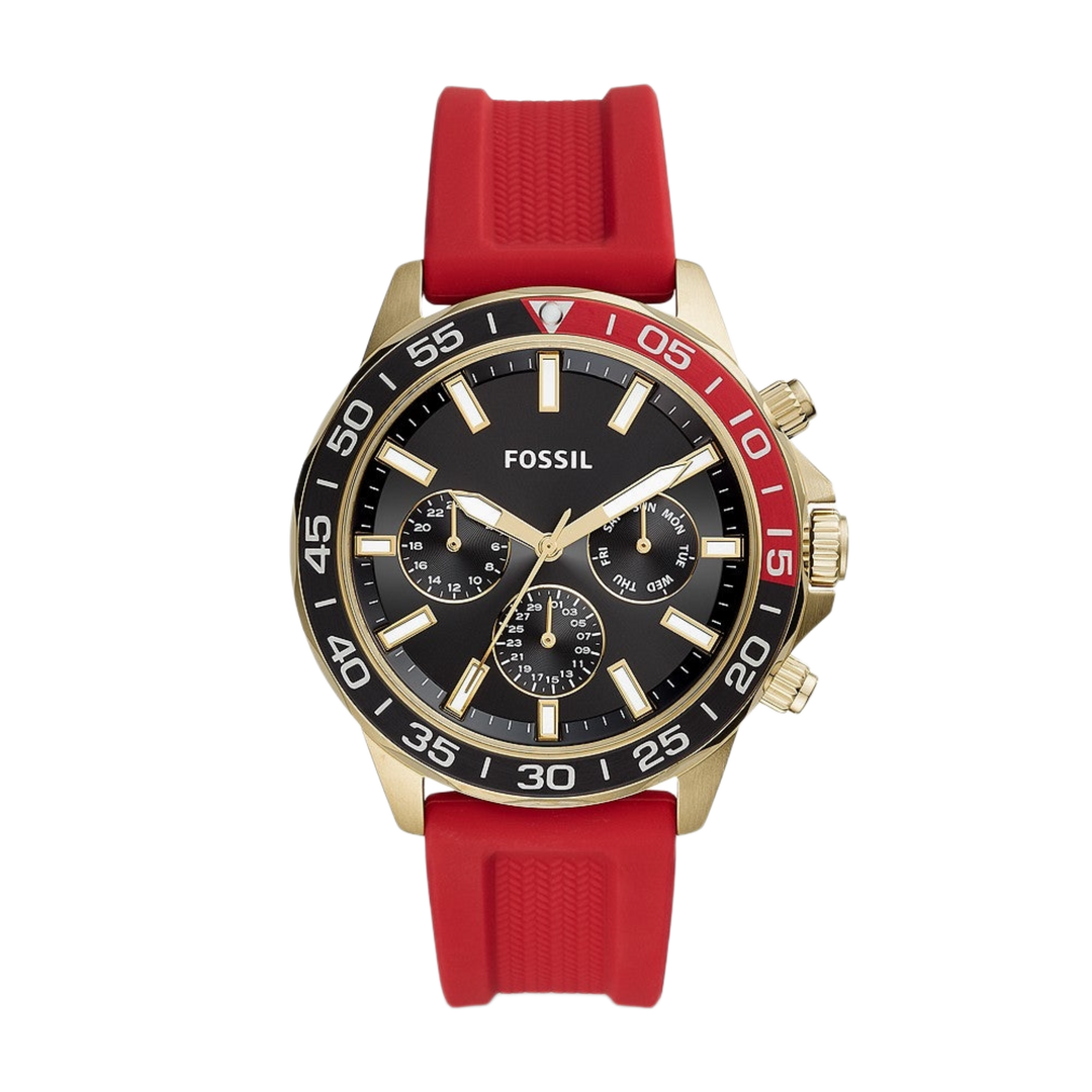 Fossil BQ2499 Bannon Multifunction Chronograph  Red Silicone strap Men’s Watch