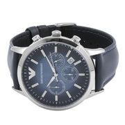 Emporio Armani AR2473 Blue Chronograph Dial Blue Leather Strap Men's Watch