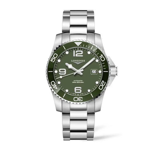 LONGINES L37814066  Hydroconquest 41mm Automatic Green Dial Stainless Steel Men's Watch - mzwatcheslk srilanka